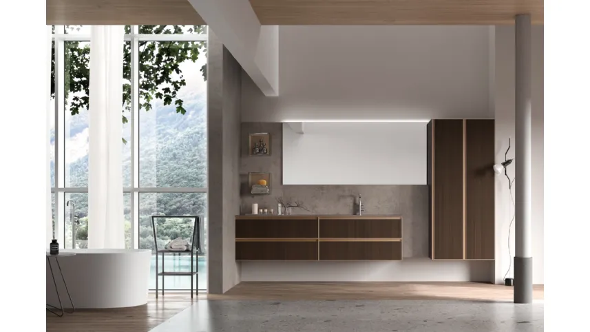 Mobile da Bagno sospeso in legno Shape 05 di Arcom